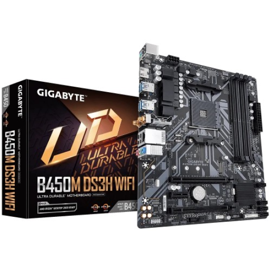 GIGABYTE B450M DS3H WIFI AM4 Micro ATX Motherboard