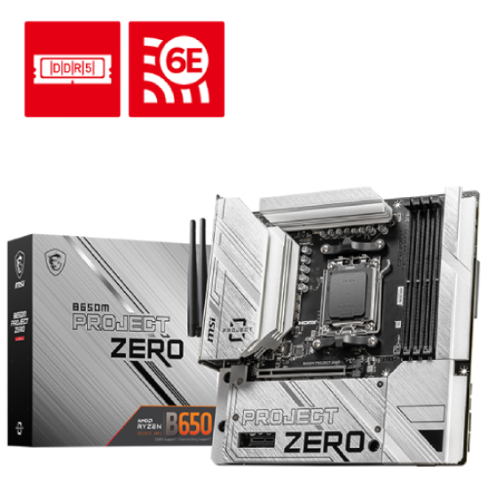 MSI B650M PROJECT ZERO AM5 m-ATX Motherboard 